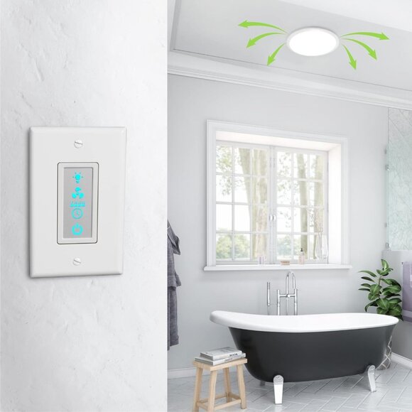 Utilitech Replacement Bath Fan Switch | LCD Display | Fan Timer | Easy Control - Picture 2 of 7